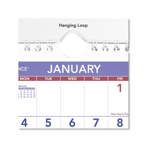 Mini Monthly Wall Calendar with Fold-Out Easel, 7 x 8, White Sheets, 12-Month (Jan to Dec): 2025