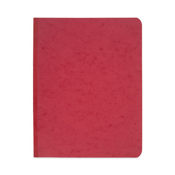 Pressboard Report Cover with Tyvek Reinforced Hinge, Two-Piece Prong Fastener, 3" Capacity, 8.5 x 11, Red/Red
