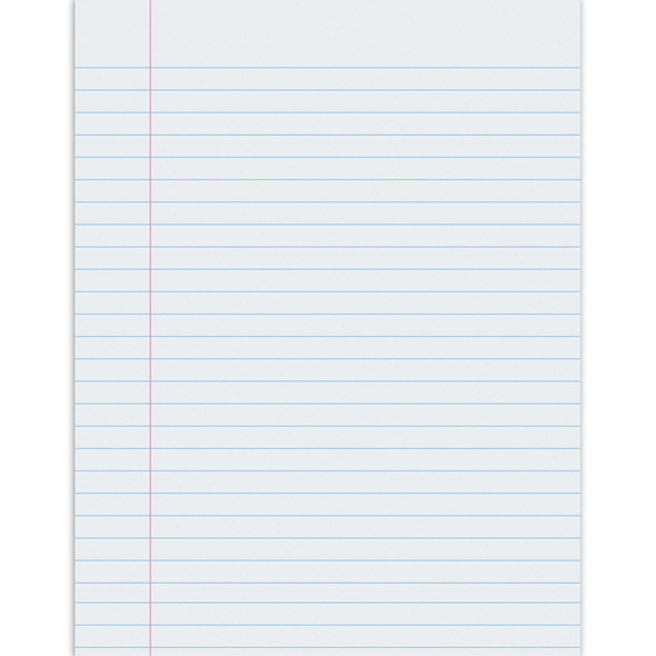 Composition Paper, White, Red Margin, .375" Ruled, 8-1/2" x 11", 500 Sheets Per Pack, 2 Packs Composition Paper, White, Red Margin, .375" Ruled, 8-1/2" x 11", 500 Sheets Per Pack, 2 Packs