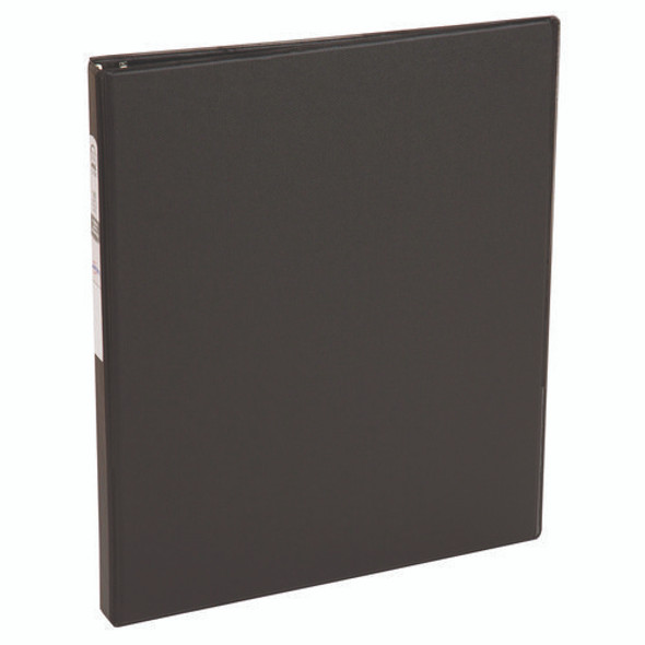 Economy Non-View Binder with Round Rings, 3 Rings, 0.5" Capacity, 11 x 8.5, Black, (3201)
