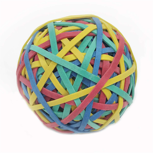 Rubber Bands - Ball (2.95" x 1/8") - Assorted Colors, Pack of 6