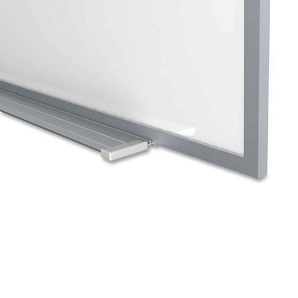 Magnetic Porcelain Whiteboard with Aluminum Frame, 144.59" x 60.47", White Surface, Satin Aluminum Frame