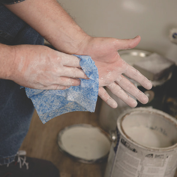 Hand Cleaner Towels, 1-Ply, 10 x 12, Citrus, Blue/White, 30/Canister