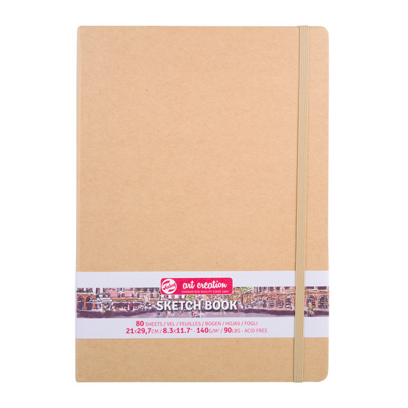 Sketchbook, 80 Sheets, 90lbs, Kraft Cover, 8.3" x 11.7" (A4)
