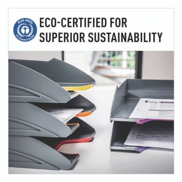 VARICOLOR 5-Compartment Stackable Plastic Letter Tray Set, Letter to Folio Size Files, 10.39 x 13.23 x 2.91, Anthracite Gray