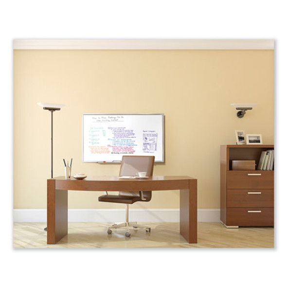 Non-Magnetic Whiteboard with Aluminum Frame, 96.63" x 48.47", White Surface, Satin Aluminum Frame