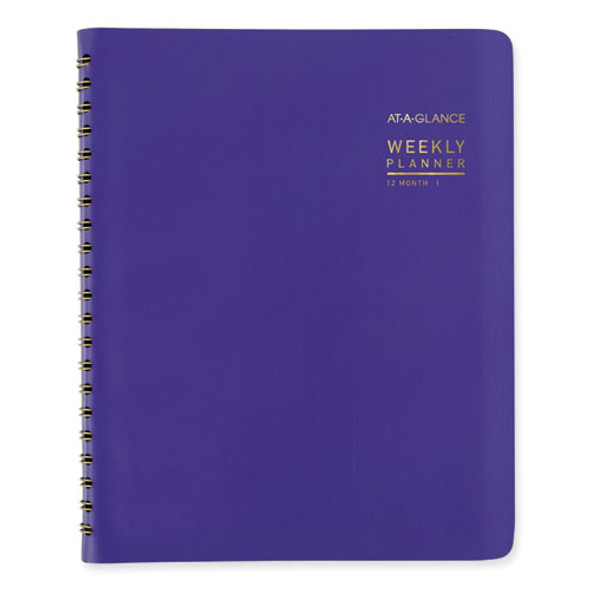 Contemporary Weekly/Monthly Planner, 11.38 x 9, Purple Cover, 12-Month (Jan to Dec): 2025