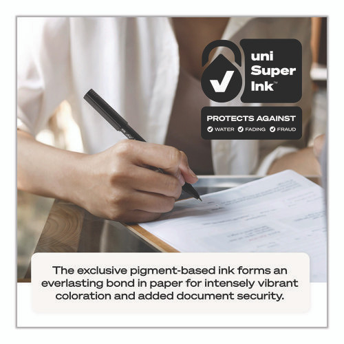 ONYX Rollerball Pen, Stick, Fine 0.7 mm, Black Ink, Black Barrel, Dozen