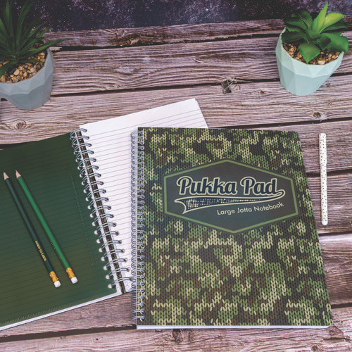 Letter Size Notebook, 1-Subject, Medium/College Rule, Green/Black Cover, (100) 11 x 8.5 Sheets, 3/Pack