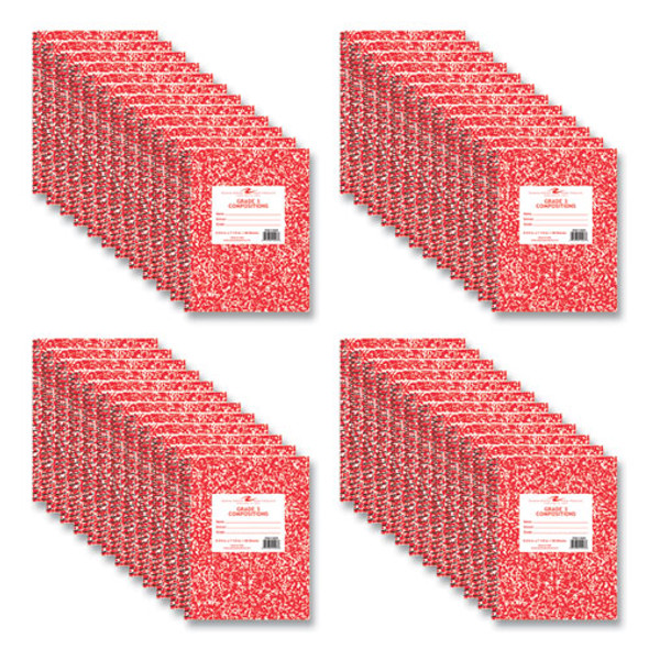 Grade School Wirebound Composition Book, Grade 1 Manuscript Format, Red Marble Cover, (36) 9.75 x 7.5 Sheets, 48/Carton
