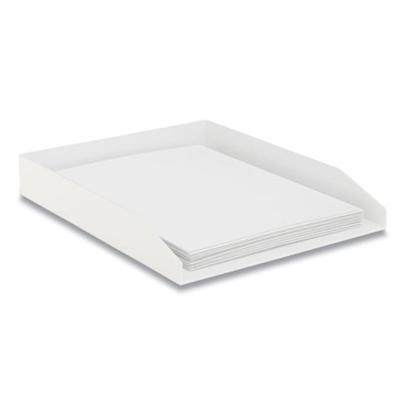 Front-Load Stackable Plastic Document Tray, 1 Section, Letter Size Files, 9.8 x 12.24 x 1.75, White Front-Load Stackable Plastic Document Tray, 1 Section, Letter Size Files, 9.8 x 12.24 x 1.75, White