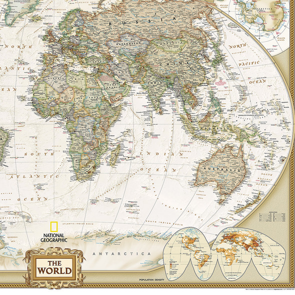 World Executive Map, Enlarged and Laminated, 73" x 48" World Executive Map, Enlarged and Laminated, 73" x 48"
