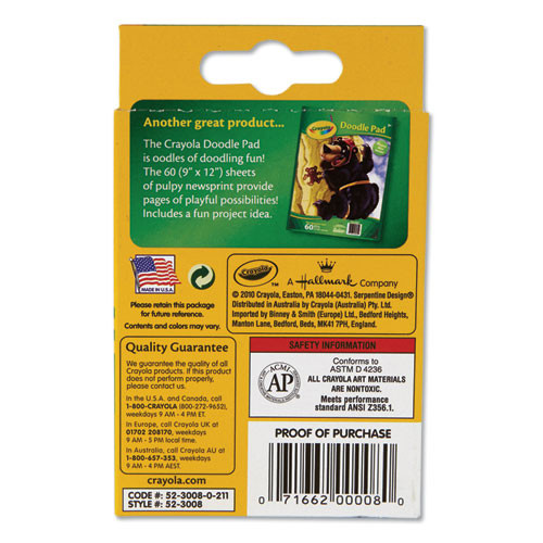 Classic Color Crayons, Peggable Retail Pack, Peggable Retail Pack, 8 Colors/Pack