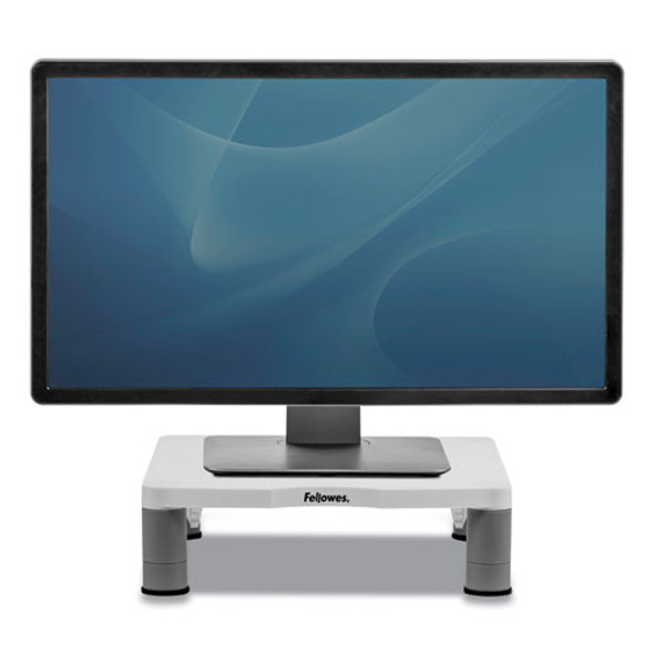 Standard Monitor Riser, For 21" Monitors, 13.38" x 13.63" x 2" to 4", Platinum/Graphite, Supports 60 lbs