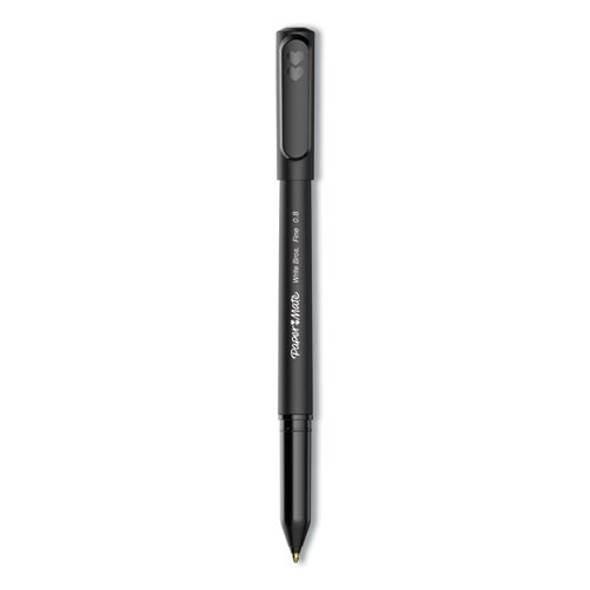 Write Bros. Ballpoint Pen, Stick, Fine 0.8 mm, Black Ink, Black Barrel, Dozen Write Bros. Ballpoint Pen, Stick, Fine 0.8 mm, Black Ink, Black Barrel, Dozen