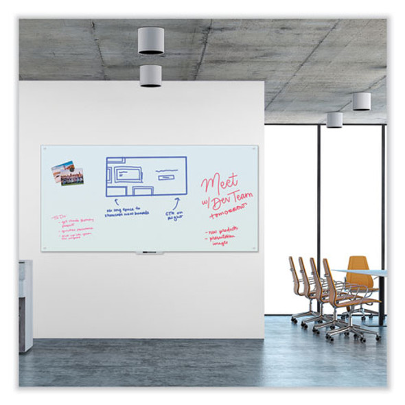 Glass Dry Erase Board, 96" x 48" (Actual Size: 95" x 47"), White Surface