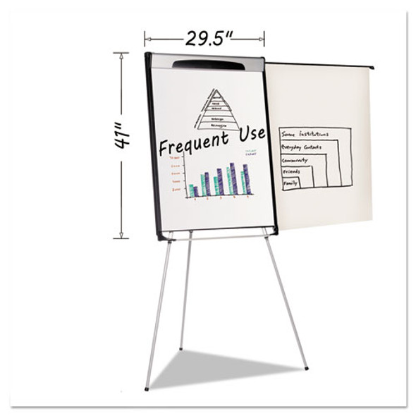 Tripod Extension Bar Magnetic Gold Ultra Dry Erase Easel, 29" x 41", White Surface, Black/Satin Aluminum Frame Tripod Extension Bar Magnetic Gold Ultra Dry Erase Easel, 29" x 41", White Surface, Black/Satin Aluminum Frame
