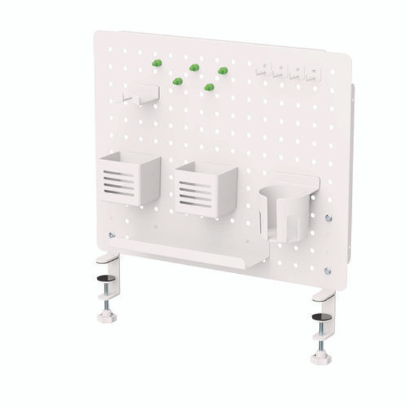 Pegboard Organizer, Three Compartments, 20.58 x 1 x 17, White, Steel