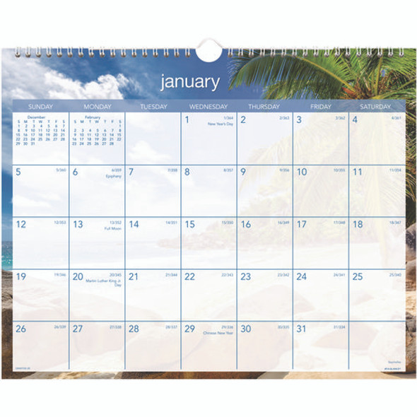 Tropical Escape Wall Calendar, Tropical Escape Photography, 15 x 12, Pale Blue/Multicolor Sheets, 12-Month (Jan to Dec): 2025