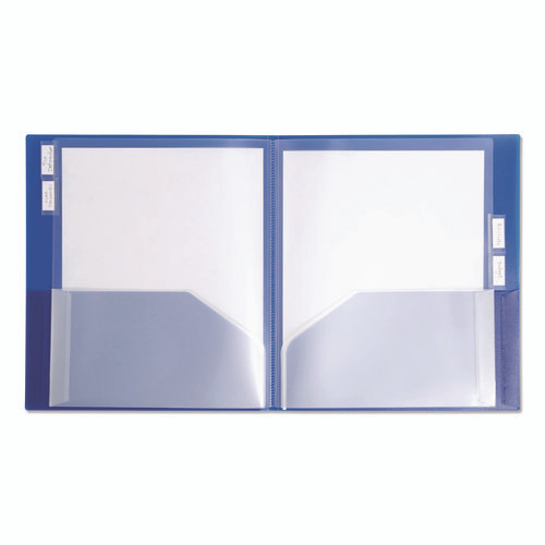 Poly Ten-Pocket Subject Folder, 500-Sheet Capacity, 11 x 8.5, Assorted Cover Colors, 2/Pack
