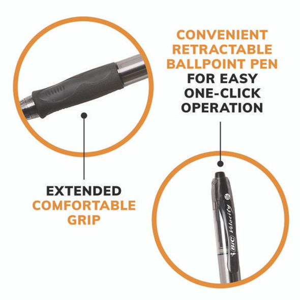 GLIDE Bold Ballpoint Pen, Retractable, Bold 1.6 mm, Black Ink, Smoke Barrel, Dozen