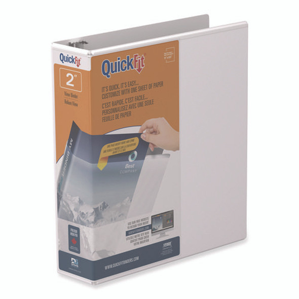 QuickFit D-Ring View Binder, 3 Rings, 2" Capacity, 11 x 8.5, White