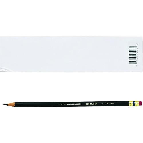 Col-Erase Pencil with Eraser, 0.7 mm, 2B (#1), Green Lead, Green Barrel, Dozen