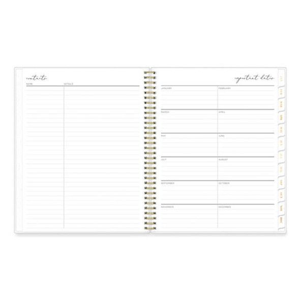 Life Note-It Leah Weekly/Monthly Notes Planner, Floral Artwork, 11 x 8.5, Gray/Pink/White Cover, 12-Month (Jan to Dec): 2025