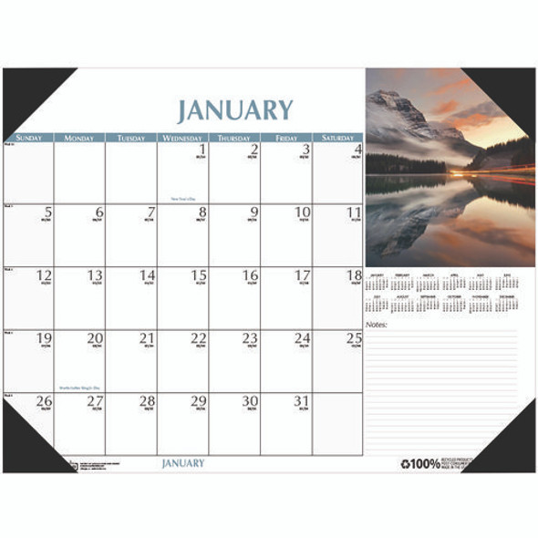 Earthscapes Scenic Desk Pad Calendar, Scenic Photos, 22 x 17, White Sheets, Black Binding/Corners,12-Month (Jan-Dec): 2025