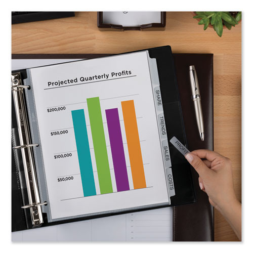 Print and Apply Index Maker Clear Label Sheet Protector Dividers with White Tabs, 5-Tab, 11 x 8.5, White, 1 Set