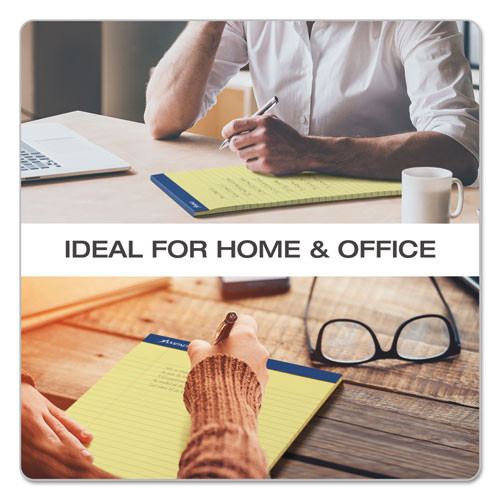 Perforated Writing Pads, Wide/Legal Rule, 50 Canary Yellow 8.5 x 11.75 Sheets, Dozen