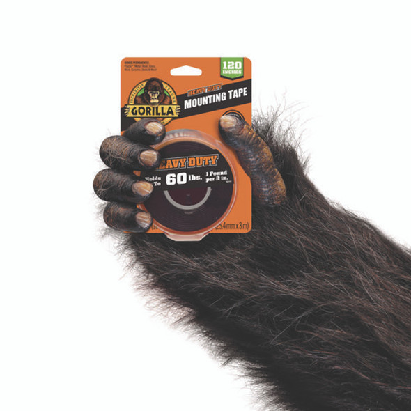 Heavy Duty Mounting Tape, Permanent, Holds Up to 60 lb (1 lb per 2 in), 1 x 120, Black Heavy Duty Mounting Tape, Permanent, Holds Up to 60 lb (1 lb per 2 in), 1 x 120, Black