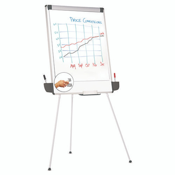 Dry Erase Board with Tripod Easel and Adjustable Pen Cups, 29" x 41", White Surface