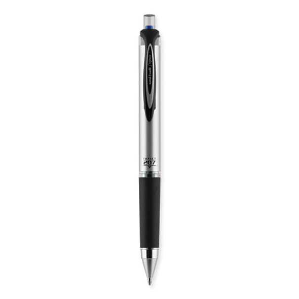 207 Impact Gel Pen, Retractable, Bold 1 mm, Blue Ink, Black/Blue Barrel