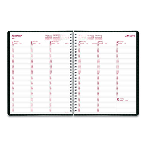 DuraFlex Weekly Planner, 11 x 8.5, Black Cover, 12-Month (Jan to Dec): 2025