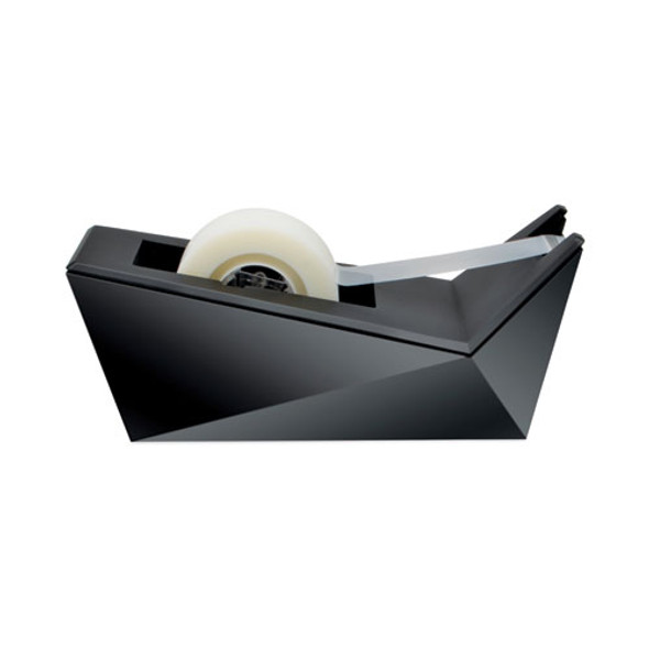 Facet Design One-Handed Dispenser with One Roll of Tape, 1" Core, Plastic, Black
