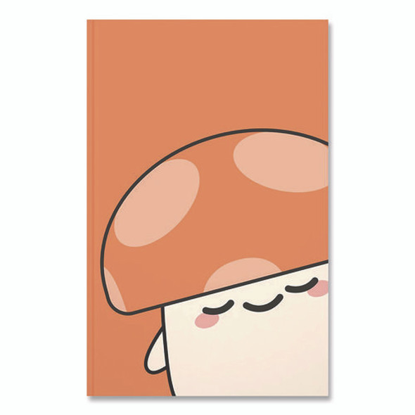Smoko Kai Mushroom Layflat Notebook, 1-Subject, Medium/College Rule, Orange/White Cover, (72) 8 x 5 Sheets