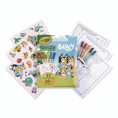 Bluey Color and Sticker Activity Set, (32) Coloring Sheets, (51) Stickers, (5) Pip-Squeaks Markers