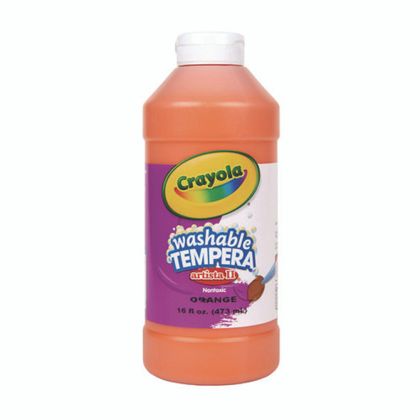 Artista II Washable Tempera Paint, Orange, 16 oz Bottle