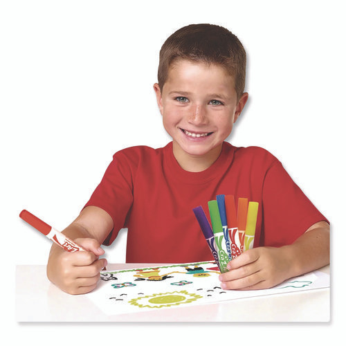 Washable Markers, Broad Bullet Tip, Assorted Colors, 64/Set