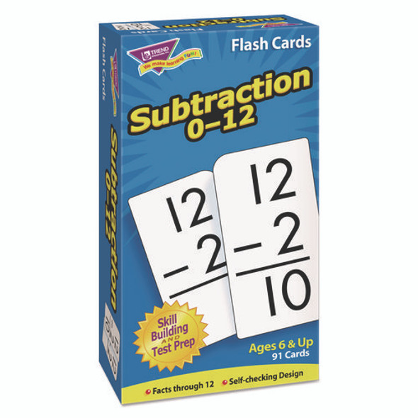 Skill Drill Flash Cards, Subtraction, 3 x 6, Black and White, 91/Pack