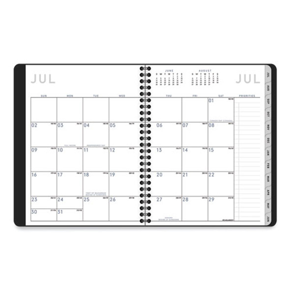 Contempo Lite Academic Year Weekly/Monthly Planner, 8.75 x 7.87, Black Cover, 12-Month (July to June) 2024 to 2025