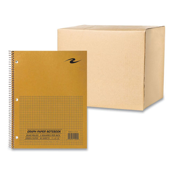 Lab and Science Wirebound Notebook, Quadrille Rule (5 sq/in), Brown Cover, (80) 11 x 8.5 Sheets, 24/Carton