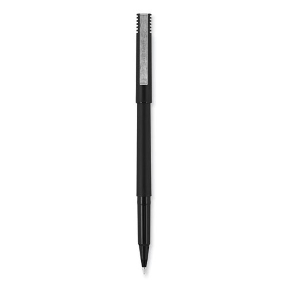 Rollerball Pen, Stick, Extra-Fine 0.5 mm, Black Ink, Black Barrel, Dozen