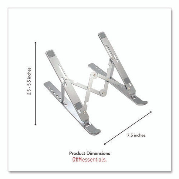 Portable Laptop Riser Stand, 11.85" x 2.5" to 5.5", Silver