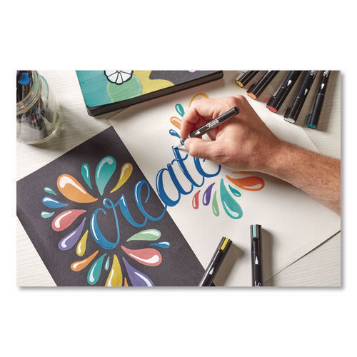 Creative Markers, Fine Brush Tip, Assorted Colors, 12/Pack