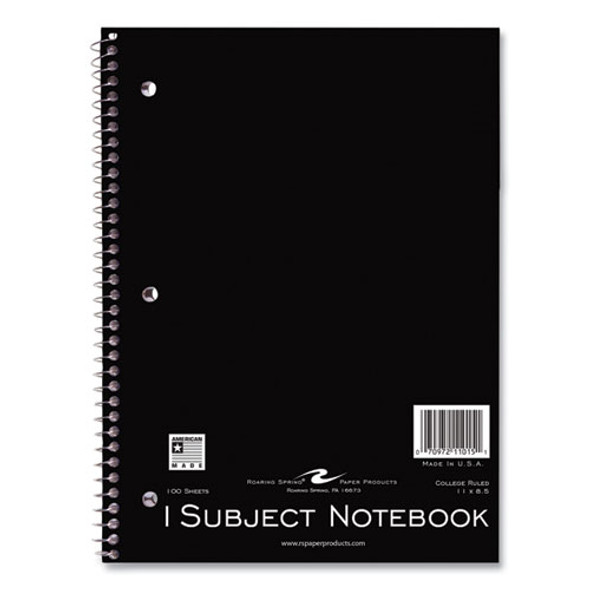 Subject Wirebound Notebook, 1-Subject, Medium/College Rule, Randomly Assorted Cover Colors, (100) 11 x 8.5 Sheets, 24/Carton