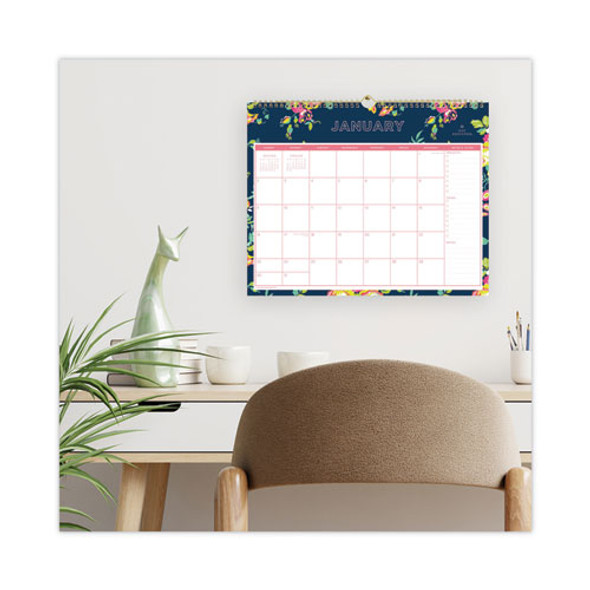 Day Designer Peyton Wall Calendar, Floral Artwork, 15 x 12, White/Navy Sheets, 12-Month (Jan to Dec): 2025