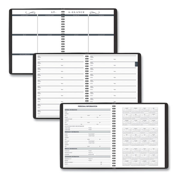 Monthly Planner in Business Week Format, 10 x 8, Black Cover, 12-Month (Jan to Dec): 2025