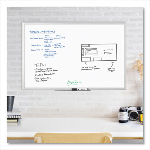 Melamine Dry Erase Board, 36" x 24" (Actual Size: 35" x 23"), White Surface, Satin Aluminum Frame